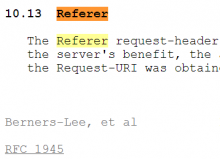 The correct(?) spelling of referrer :-)