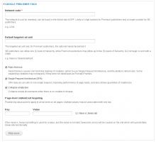 GPT ad manager settings form fieldset
