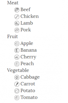 Hierarchical taxonomy menu