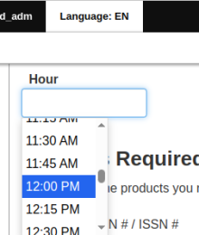 Example, same webform as french, but English is 12 hour time