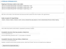 screenshot of hypernode form for hyperlinking text