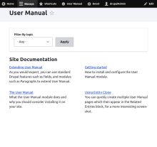 User manual screenshot