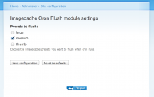 imagecache cron flush admin
