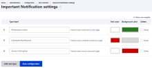 Types settings