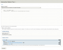 Interactive pattern testing form.