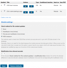 JCSS Insert rules administration/overview page