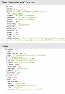 A screenshot explaining the changes with and without this module.