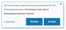 Screenshot of consent notice