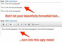 WYSIWYG Force Linebreaks - Don't mess up your text!