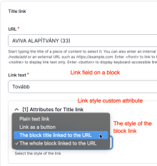 Link style attribute plugin on a block field