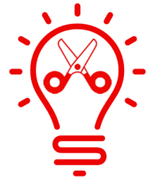 Smart Trim logo - lightbulb with scissors