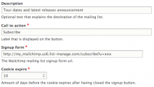 Mailchimp simple signup admin ui