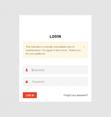 Maintenance Mode Login Message Screenshot