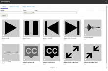Icon thumbnails in the entity browser.