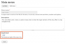 Menu Depth Limit adds a Depth Limit setting to menu edit form.