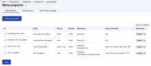 Menu Exports Listing