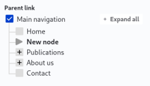 Menu tree 2.x user interface.
