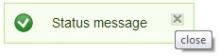 Status Message Close