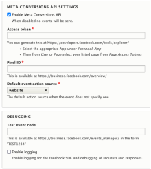 Settings page