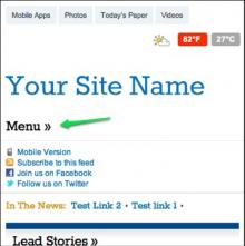 Mobile Menu Link, Menu Collapsed