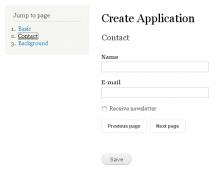 Multipage jumplist block instance
