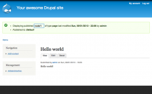 Drupal nodeinfo message