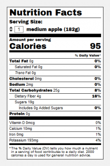 Nutrition Facts Label Screenshot