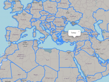 Countries on map