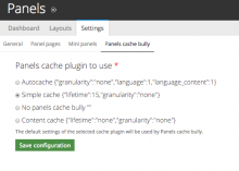 Settings page