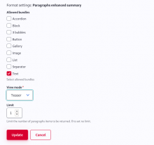 Paragraphs summary display settings (D9)