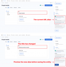 Explanation of the pathauto preview module