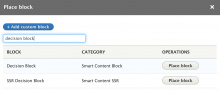 placing SSR decision block