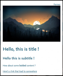 Popin displayed on homepage