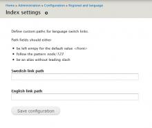 The module interface with two enabled languages.