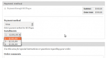 RCCPagos Payment method selection