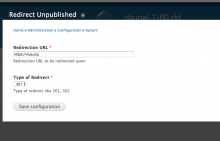 Settings for Redirect Unpublished