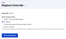 Regions override options for an individual node or view