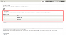 Required by role in field settings form