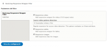 Responsive wrapper filter settings