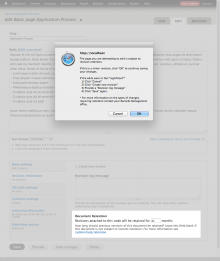 Save confirmation which appears on nodes with revision retention enabled.