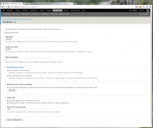 Screenshot of roadblock settings page in Drupal 7
