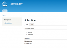 User profile role listing