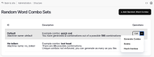 Overview page of the Random Word Combinations sets