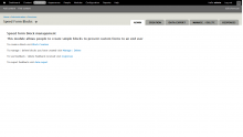 The admin page for speed form blocks