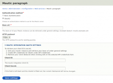 Mautic Paragraph - settingspage