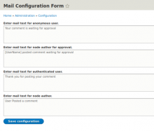 Comment Notifications - Config Form