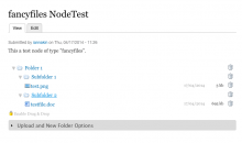 Screenshot of the fancyfiles view when logged with modification access