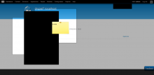 Screenshot showing highlighted, blacked out areas of webpage and a note.