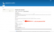 no password confirmation field