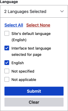 Example of a multiselect dropdown